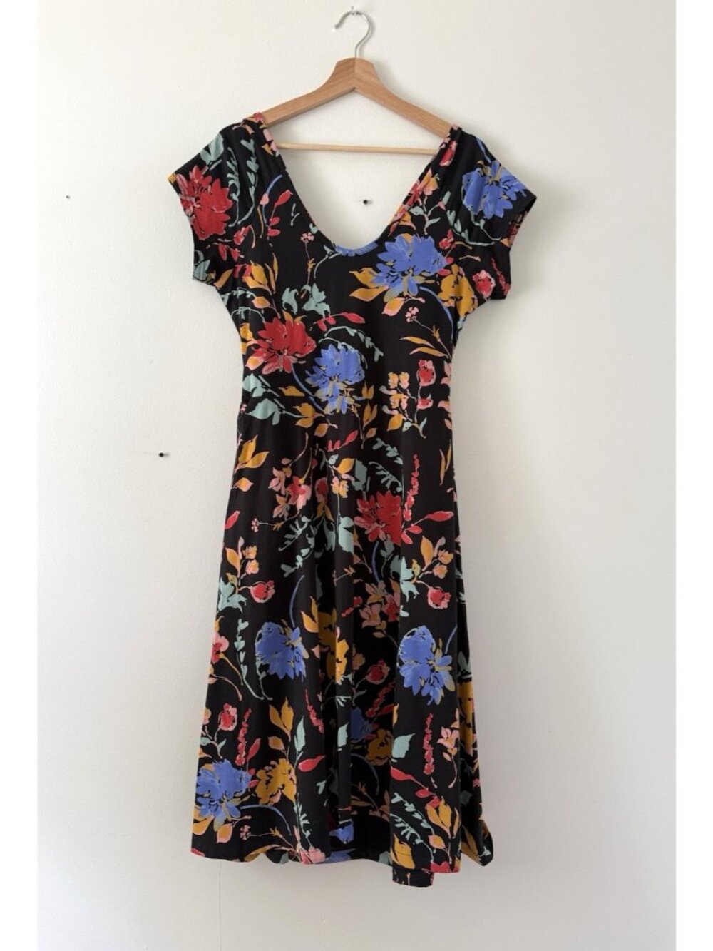 Pact Organic Cotton Floral Crossback Fit&flare Midi Shirt Dress Feminine XL